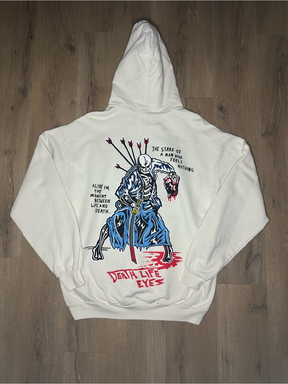 Warren Lotas Death Life Eyes ‘White' Hoodie